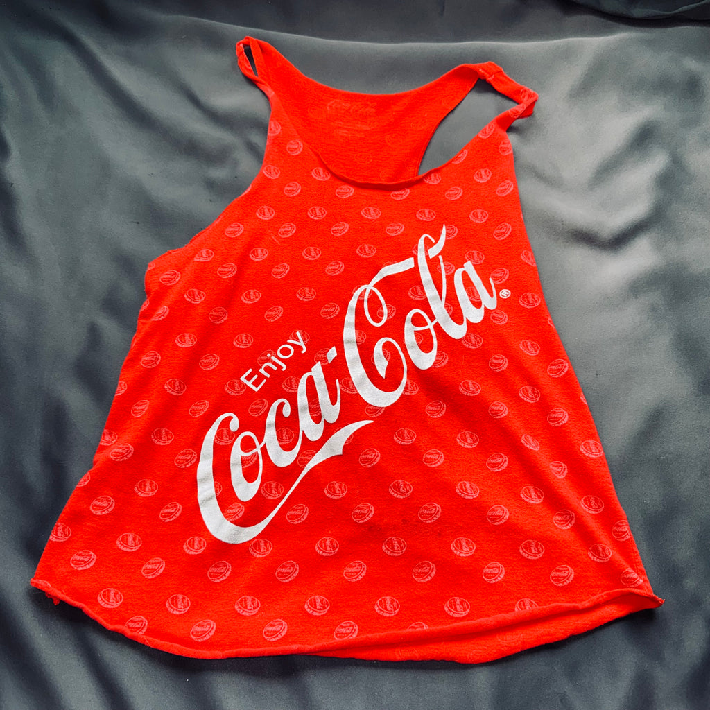 Coca Cola Red Scoop Neck Racerback Tank - Bold Logo