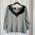 Coldwater Creek Pale Gray Knit Pullover Top