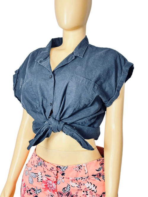Basic Editions Women’s XL Button Down Short Sleeved Shirt