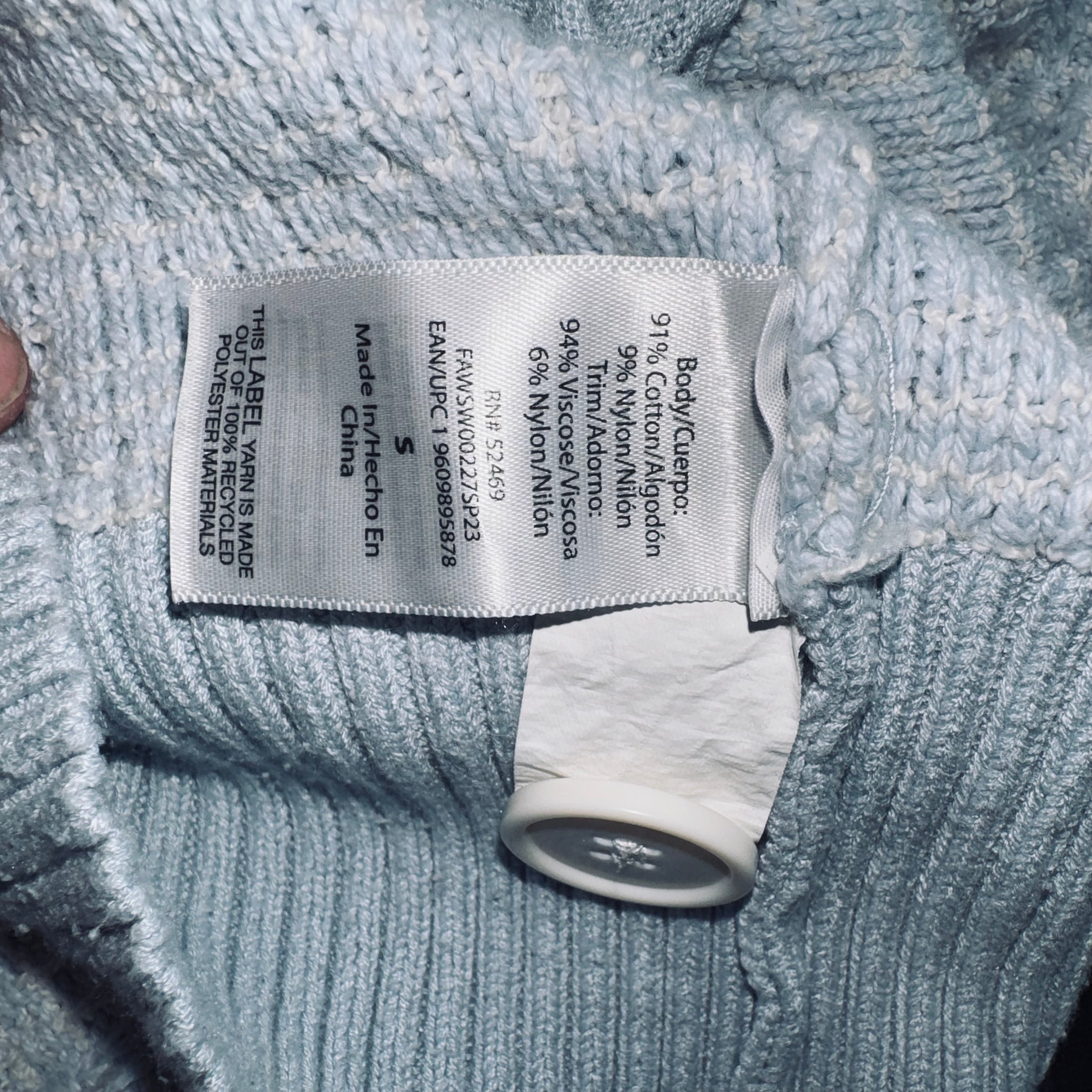 Pastel Blue Button-Front Women's Knit Cardigan