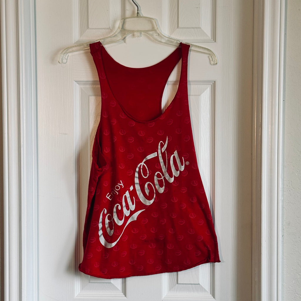 Coca Cola Red Scoop Neck Racerback Tank - Bold Logo