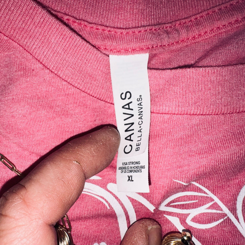 Bella Canvas Pink 'Cure' Ribbon Graphic Short Sleeve Tee