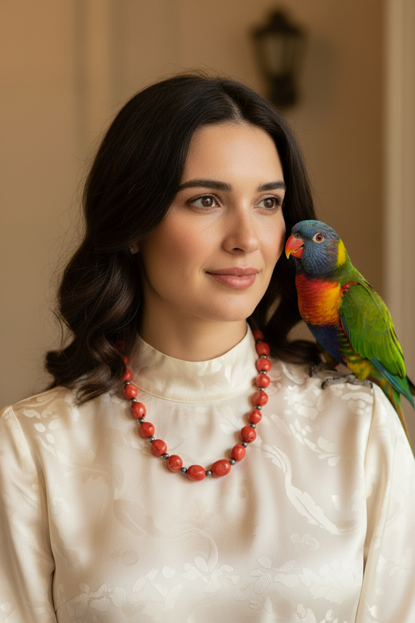 Curated Vintage Organic Red Coral & Silver Statement Necklace