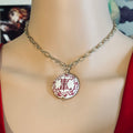 Canvas Style Chinoiserie Porcelain Bead Pendant Necklace