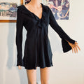 Thrift Flip Victoria’s Secret Silk Ruffle Negligee Mini Dress — One of a Kind Upcycle
