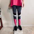 Avia Women's Active Grey and Pink Colorblock Leggings - Thrifted Find
