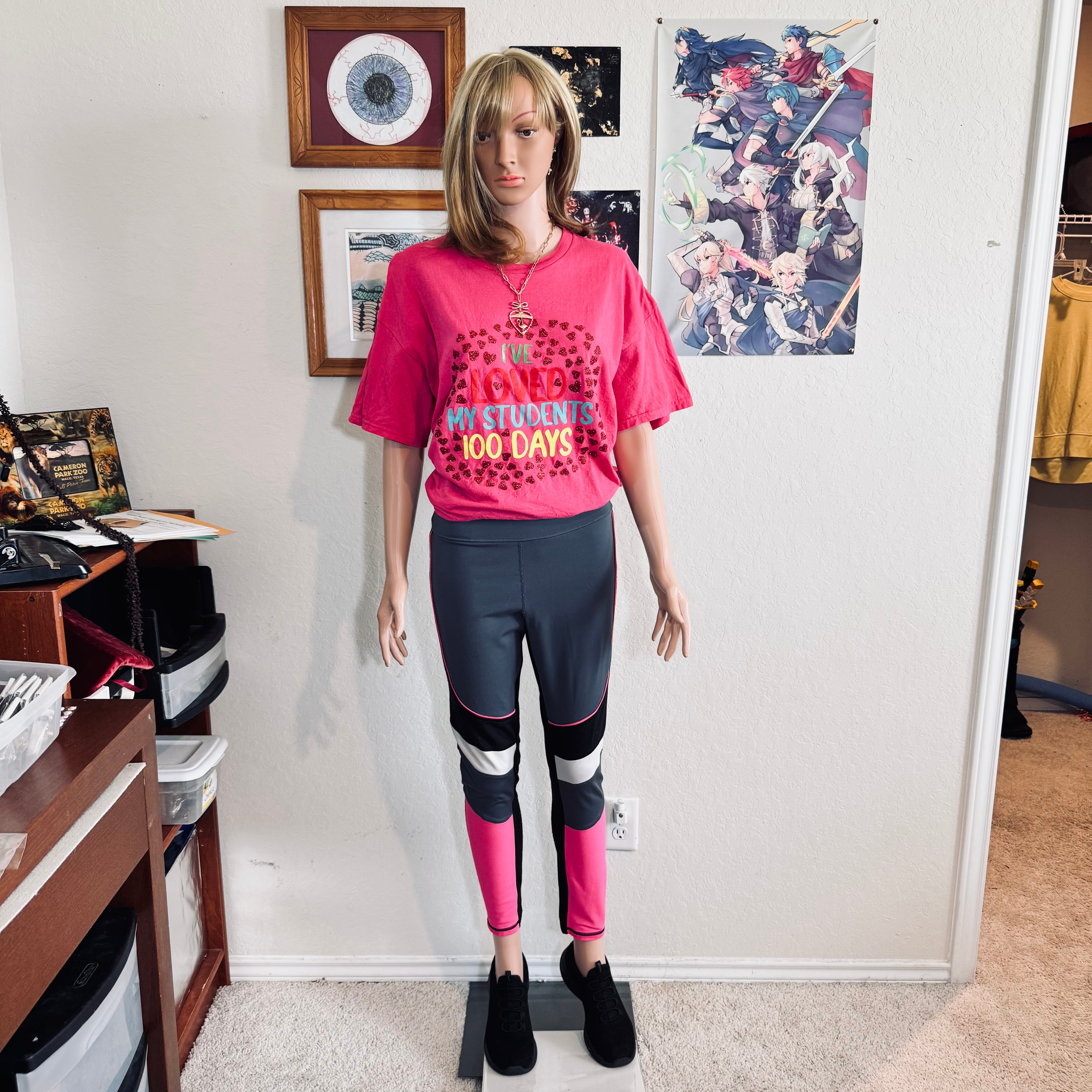 Avia Women's Active Grey and Pink Colorblock Leggings - Thrifted Find