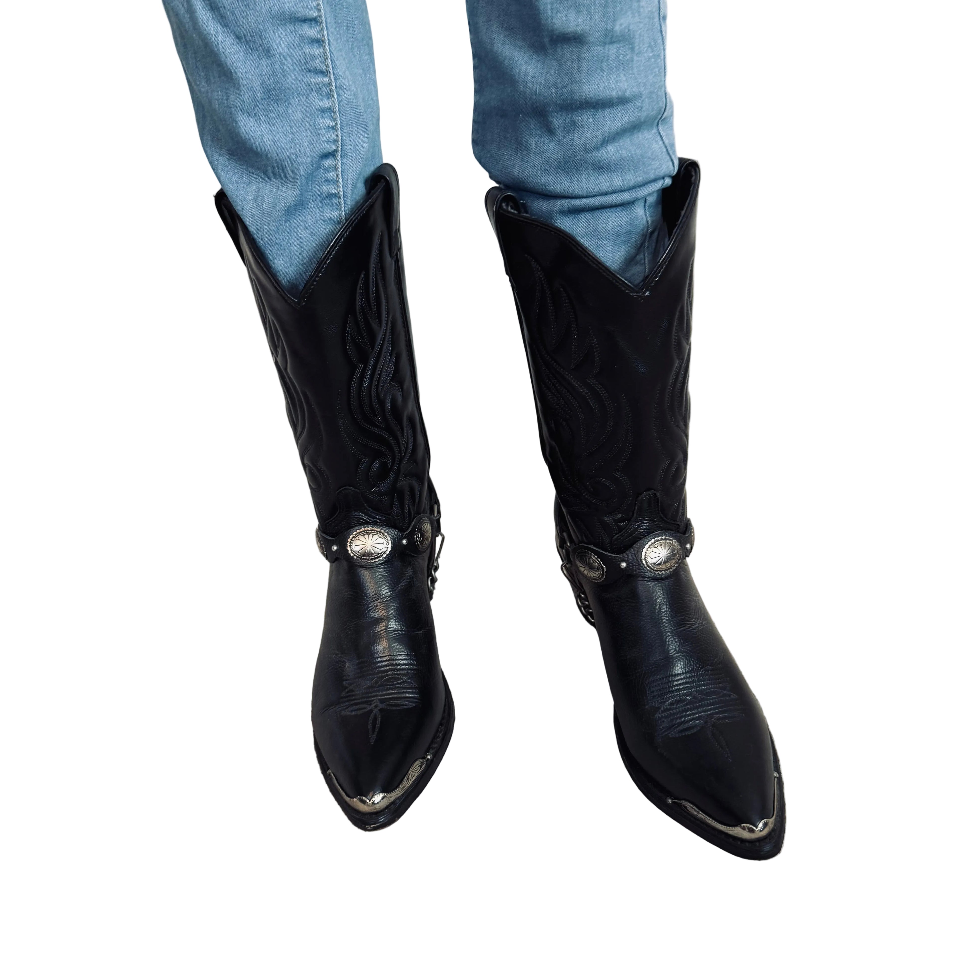 Women's Sage by Abilene Concho Harness Boots - Pre-Owned Find