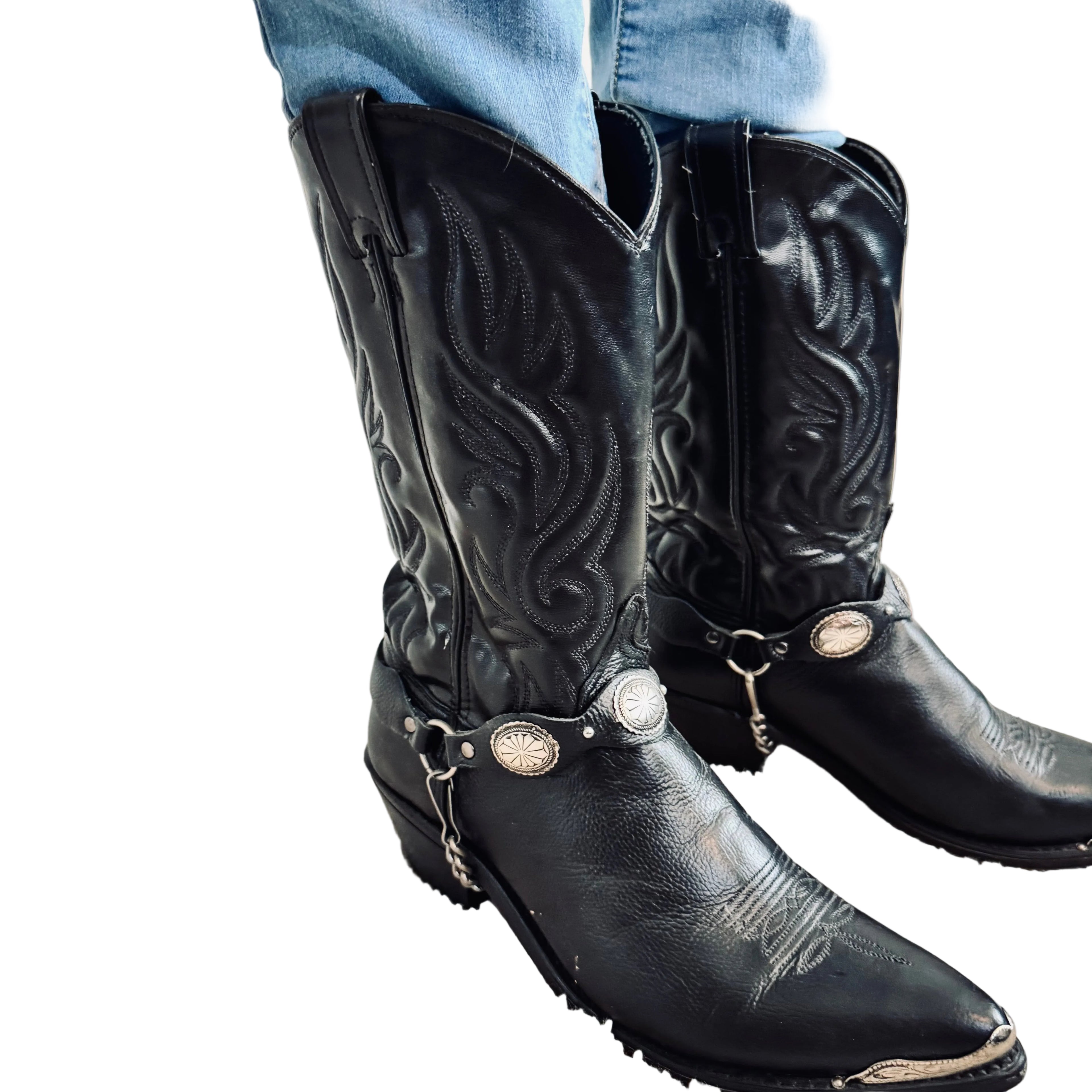 Women's Sage by Abilene Concho Harness Boots - Pre-Owned Find