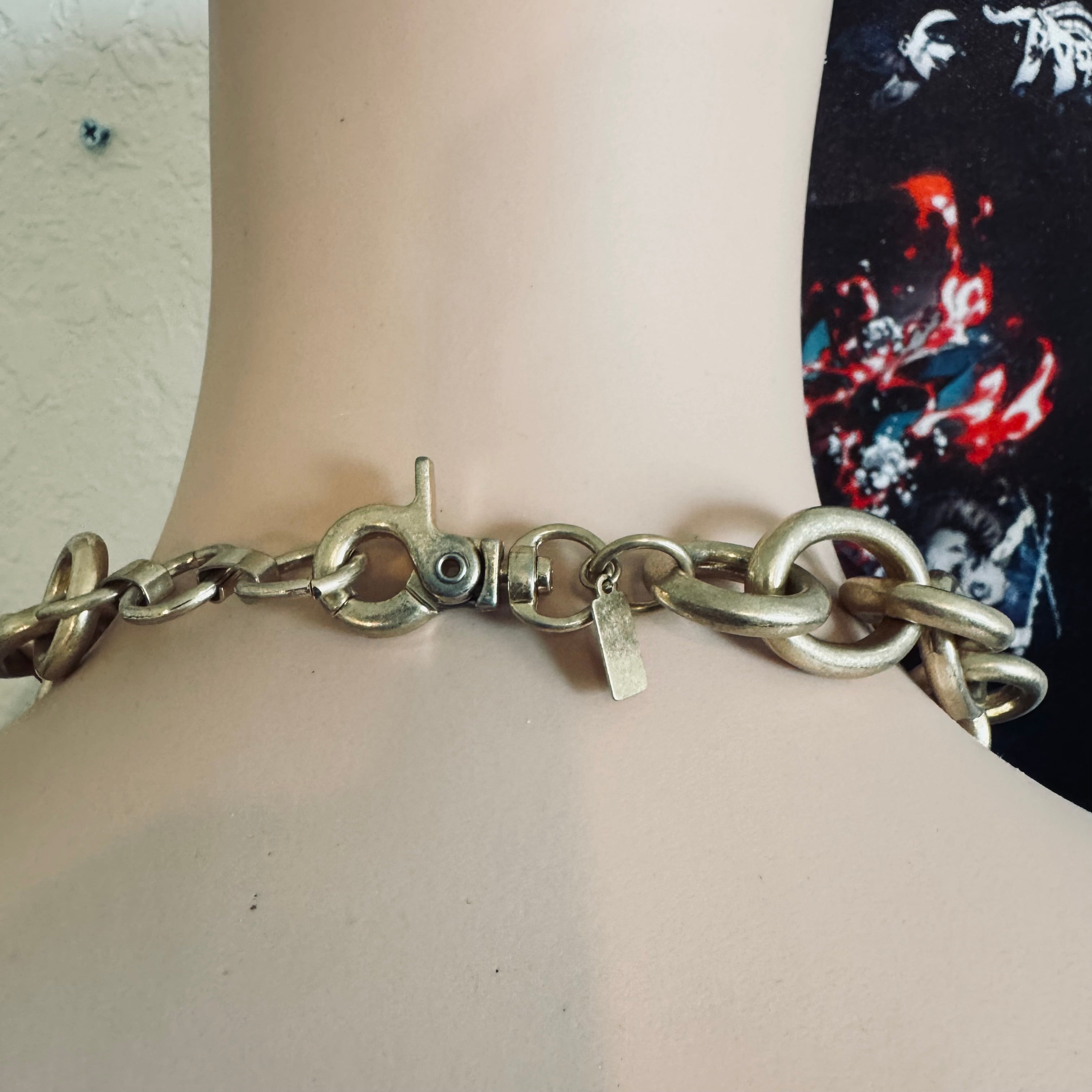 Canvas Style Two-Tone Mixed Metal Chunky Link Necklace